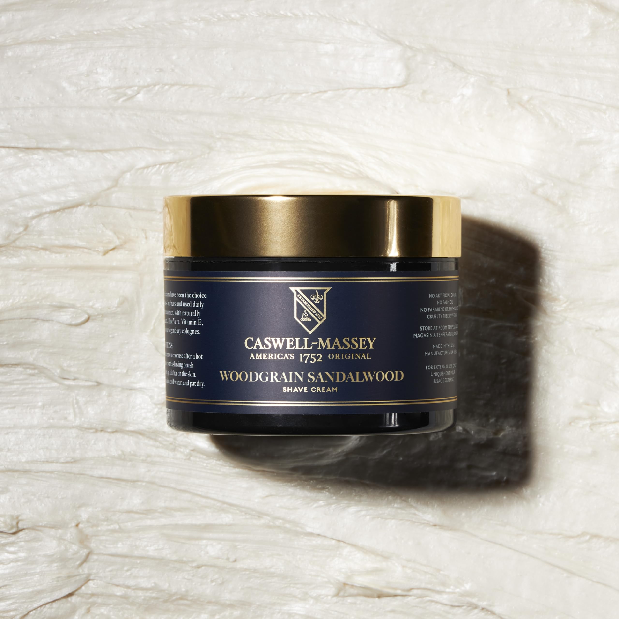 Caswell-Massey sandalwood scent notes with cedar and bergamot for masculine fragrance.