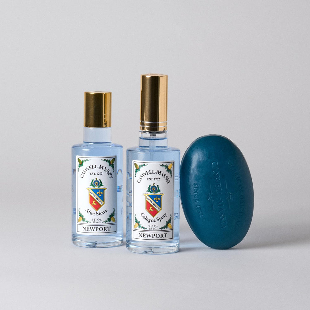Caswell-Massey Newport cedarwood-balsam blend evokes warm coastal evenings for evenings out.