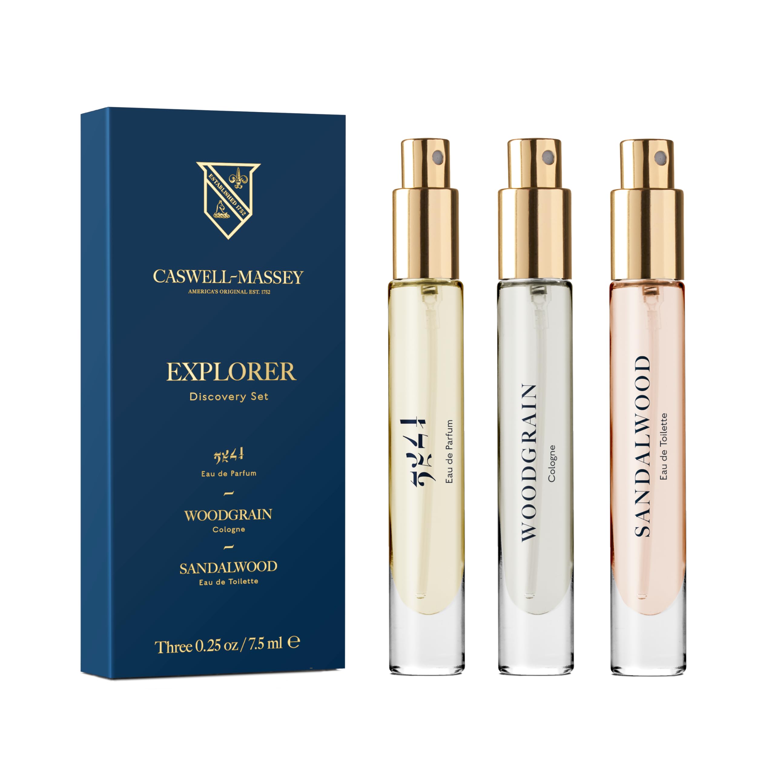 Caswell-Massey Sandalwood Explorer Discovery Set cover image, ideal for travel fragrance sampling.