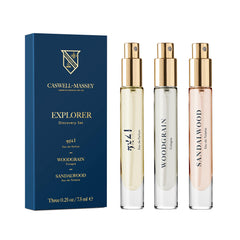 Caswell-Massey Sandalwood Explorer Discovery Set cover image, ideal for travel fragrance sampling.