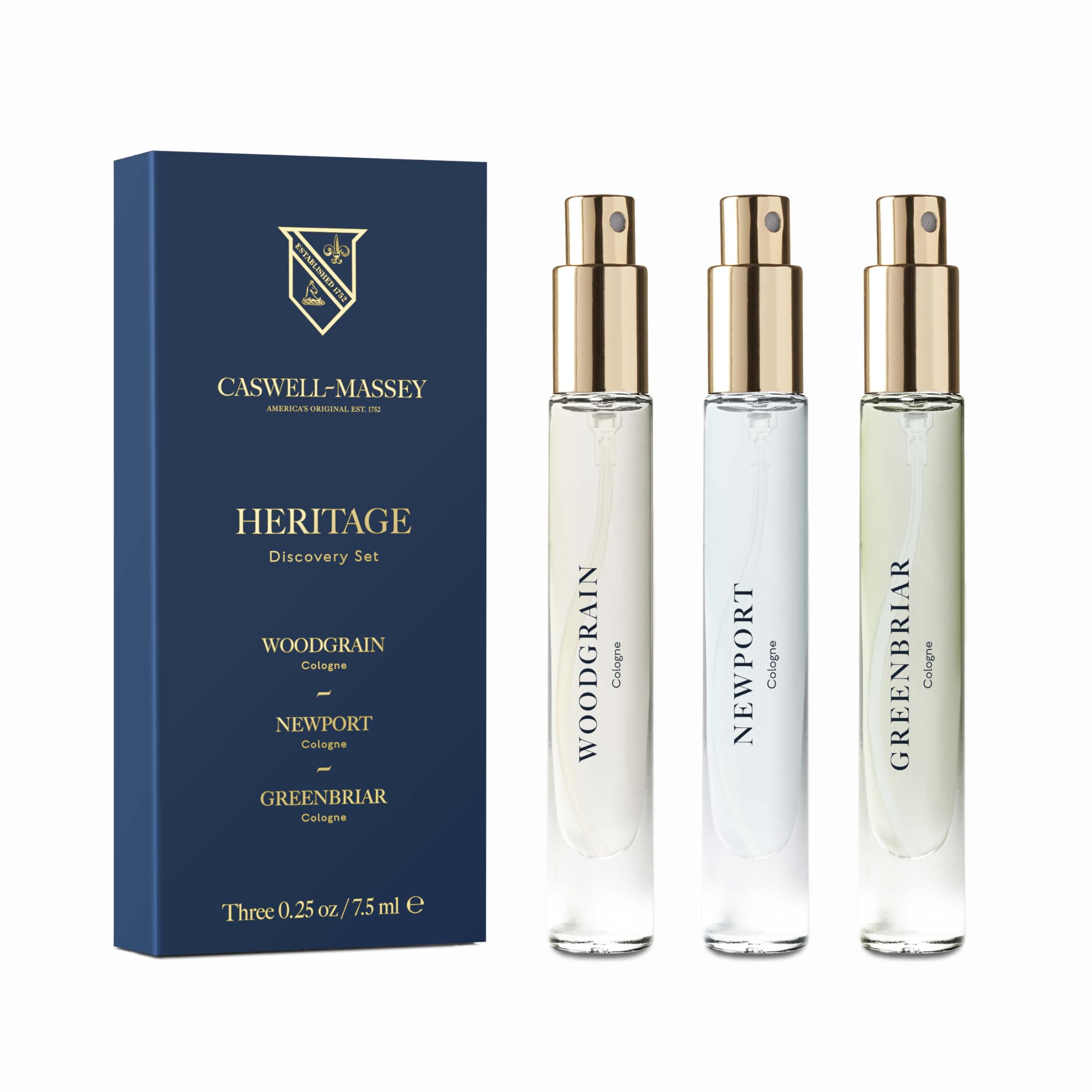 Caswell-Massey Woodgrain Cologne bottle showcasing rugged, timeless fragrance for daily wear