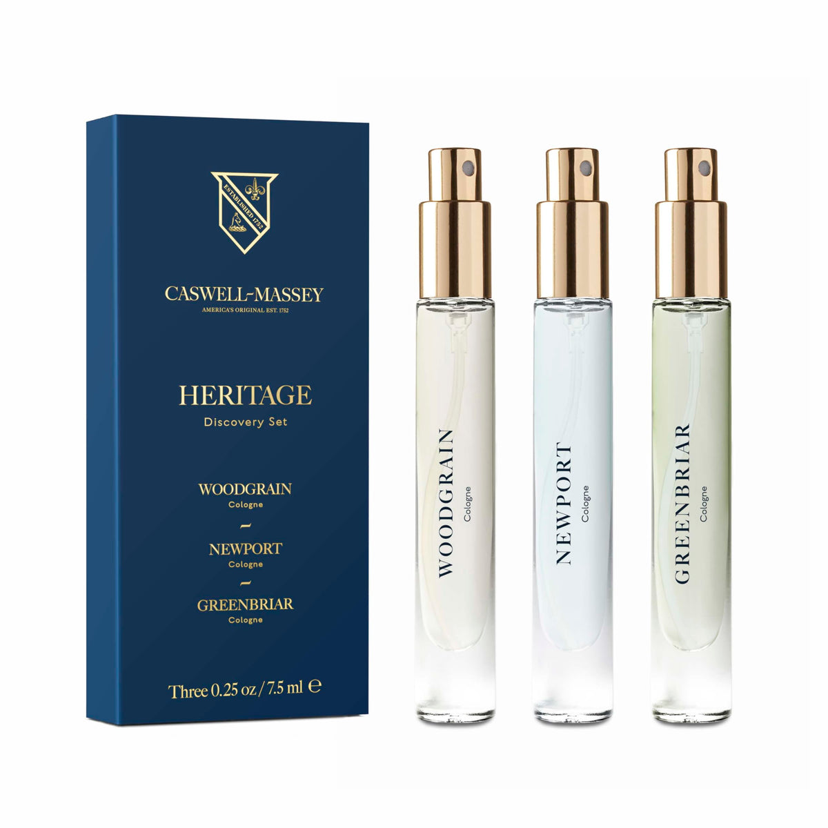 Caswell-Massey Woodgrain Cologne bottle showcasing rugged, timeless fragrance for daily wear