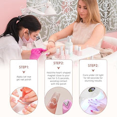 3-in-1 Cat Eye Nail Magnet line focus highlights edge-to-edge patterns.