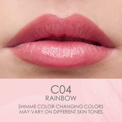 Catkin lip balm in application shot showing color reveal and smooth lips.