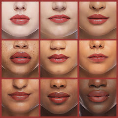Catkin color-change lip balm reacts with lips' pH for a natural pink glow.