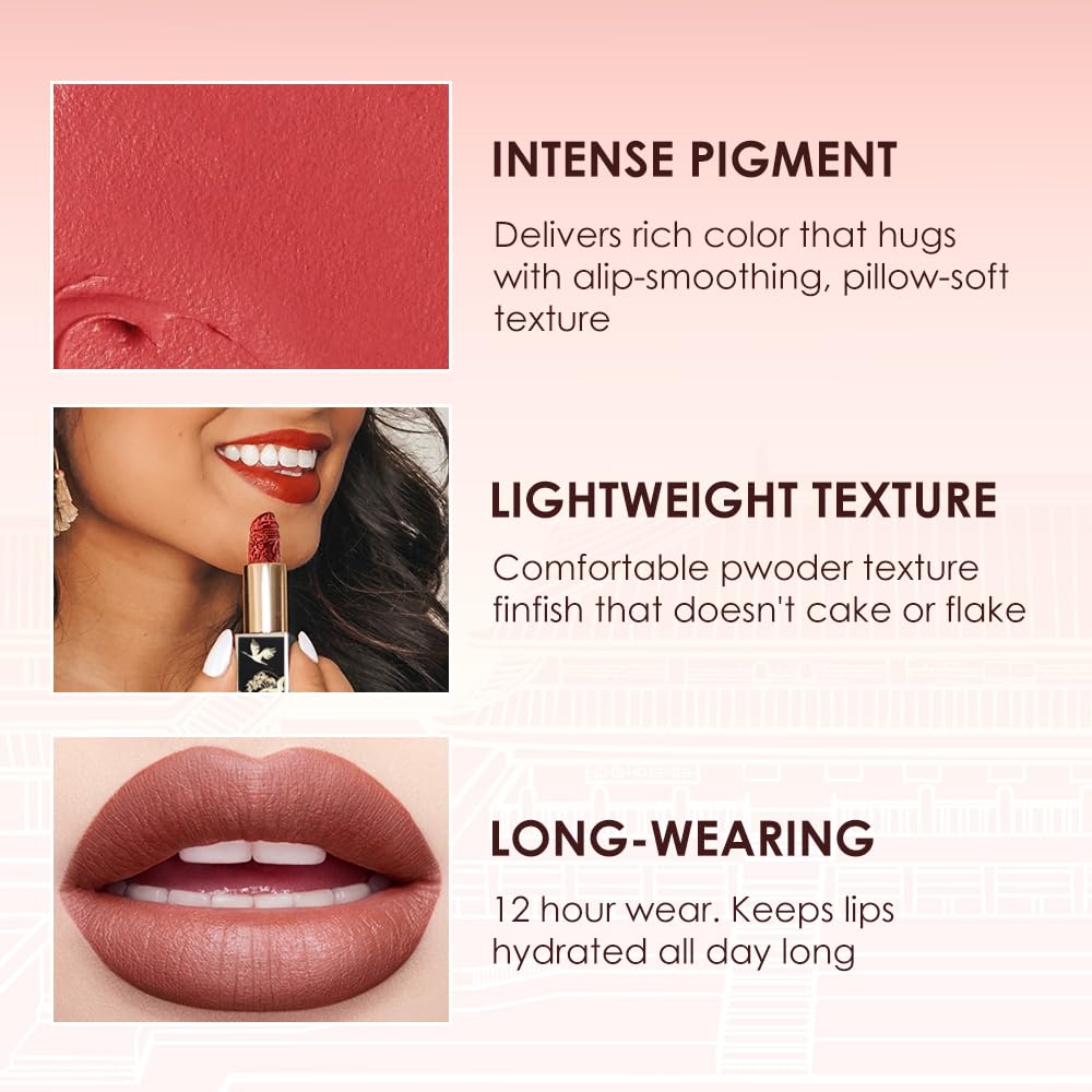 Catkin Moist Lipstick matte finish swatch shows rich color without drying lips