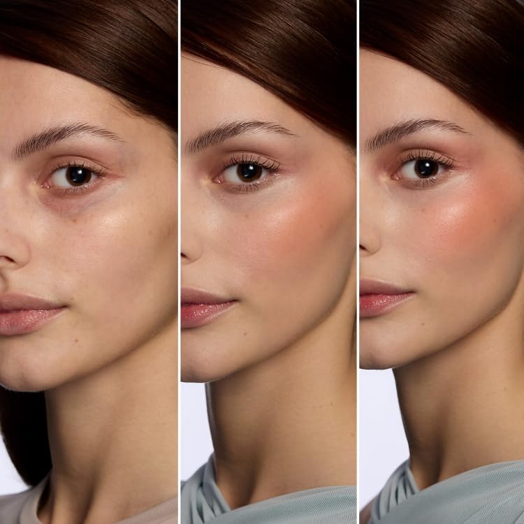 Swirl of both textures on cheek yields buildable color