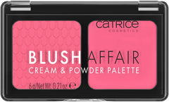 Catrice Blush Affair Cream & Powder Palette cream blush swatch shows vibrant, buildable color.