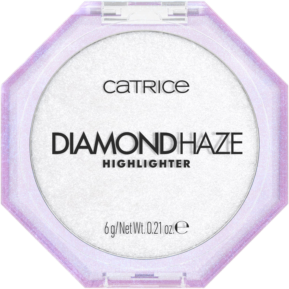 Catrice Diamond Haze Highlighter swatch showing dazzling 3D shimmer on the skin