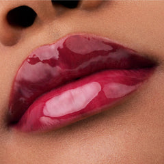 Glossy finish close-up highlighting glassy lip effect