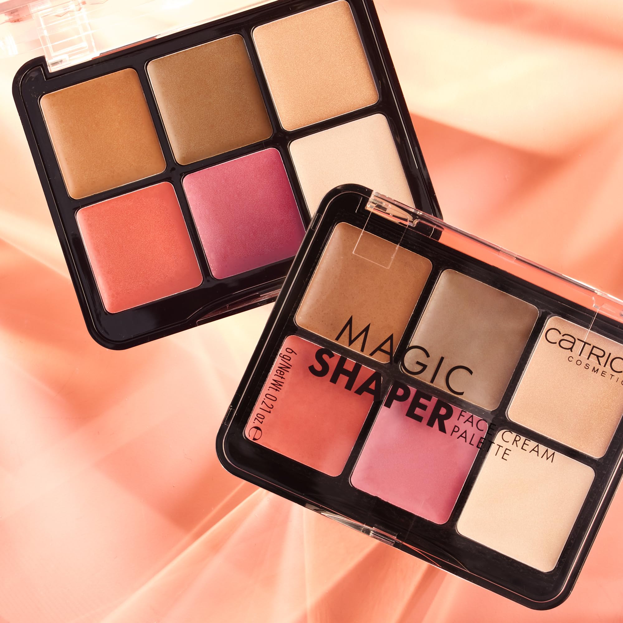 Catrice Magic Shaper Face Cream Palette application close-up shows blending technique.