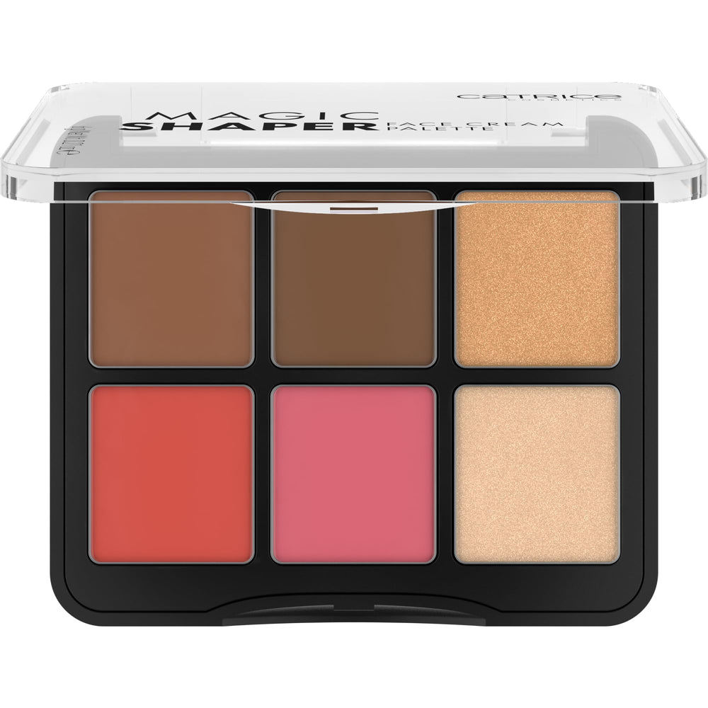 Catrice Magic Shaper Face Cream Palette open display with bronzers, blushes, and highlighters.