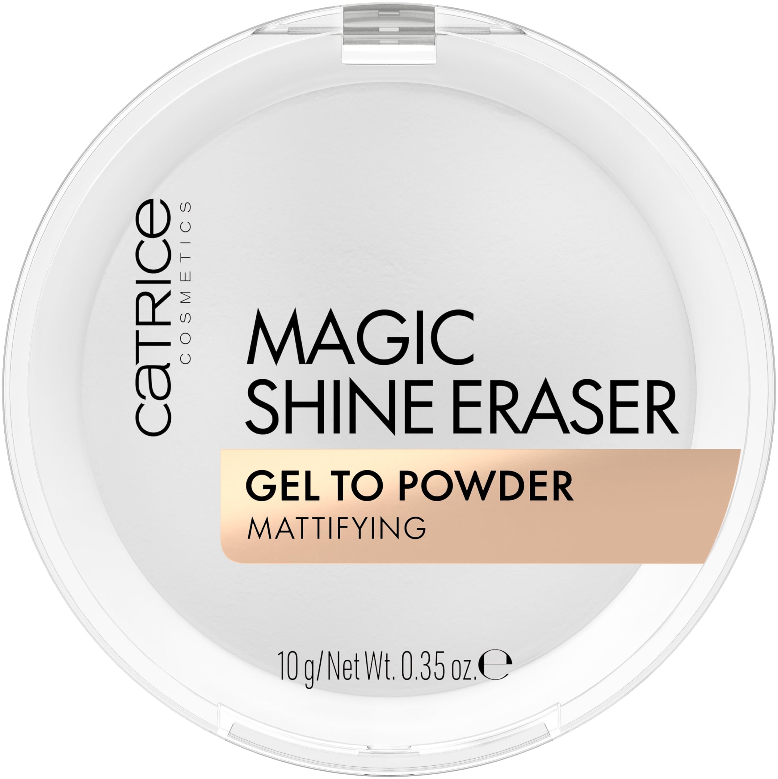 Catrice Magic Shine Eraser compact gel-to-powder for shine control and quick touch-ups.