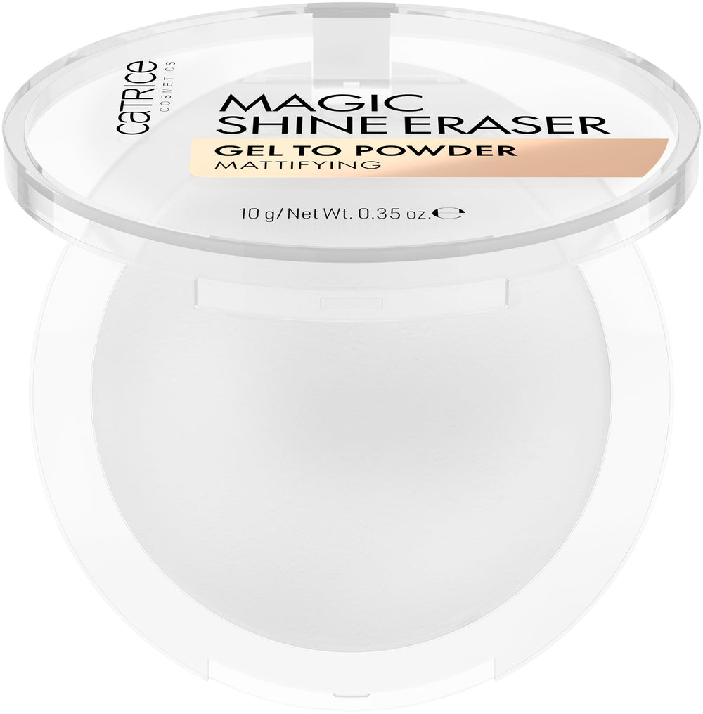Catrice Magic Shine Eraser translucent powder texture blends invisibly for a soft finish.