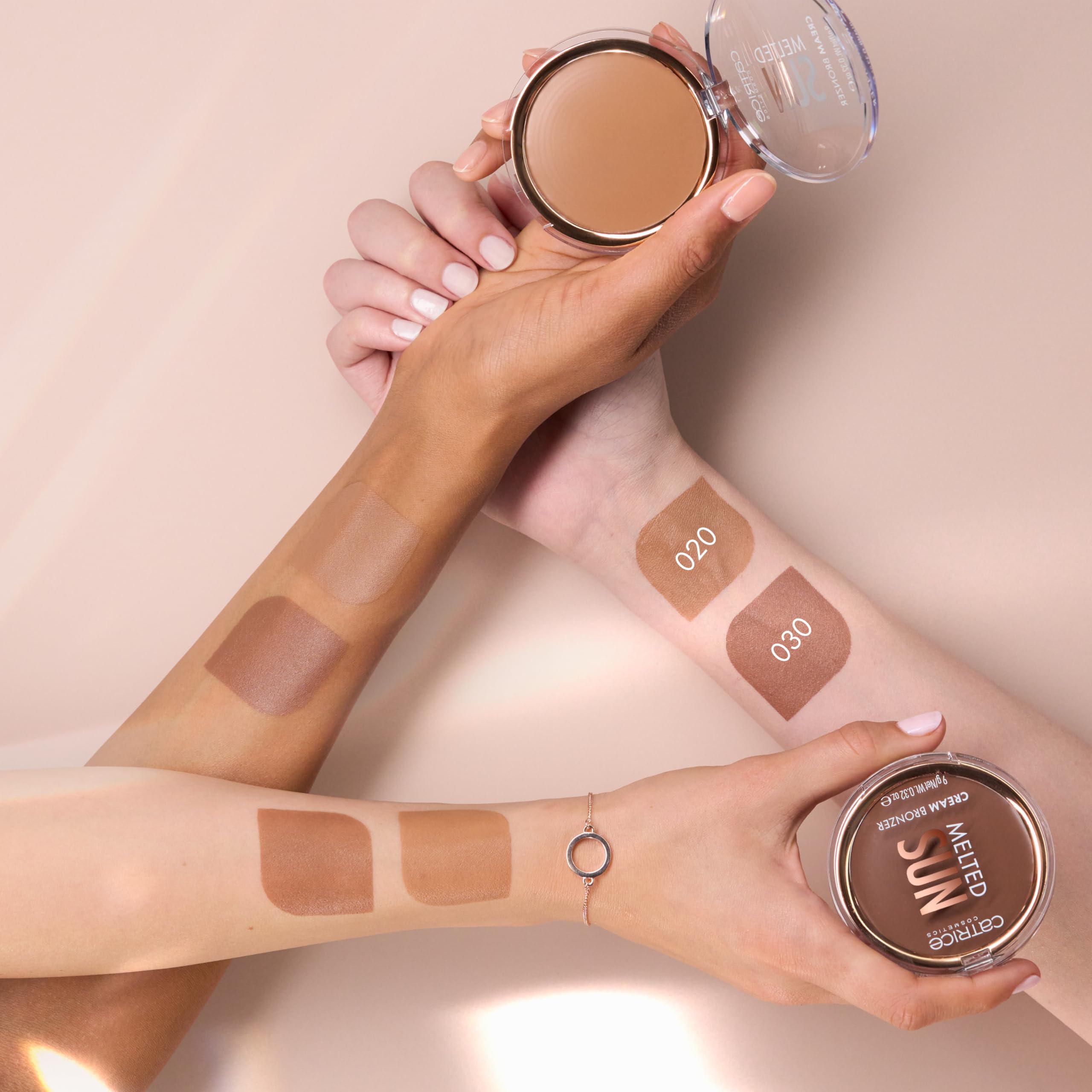 Catrice Melted Sun Cream Bronzer shows buildable coverage for customizable bronze intensity.