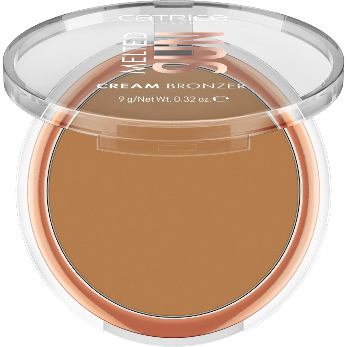Catrice Melted Sun Cream Bronzer packaging swatch showing natural glow.