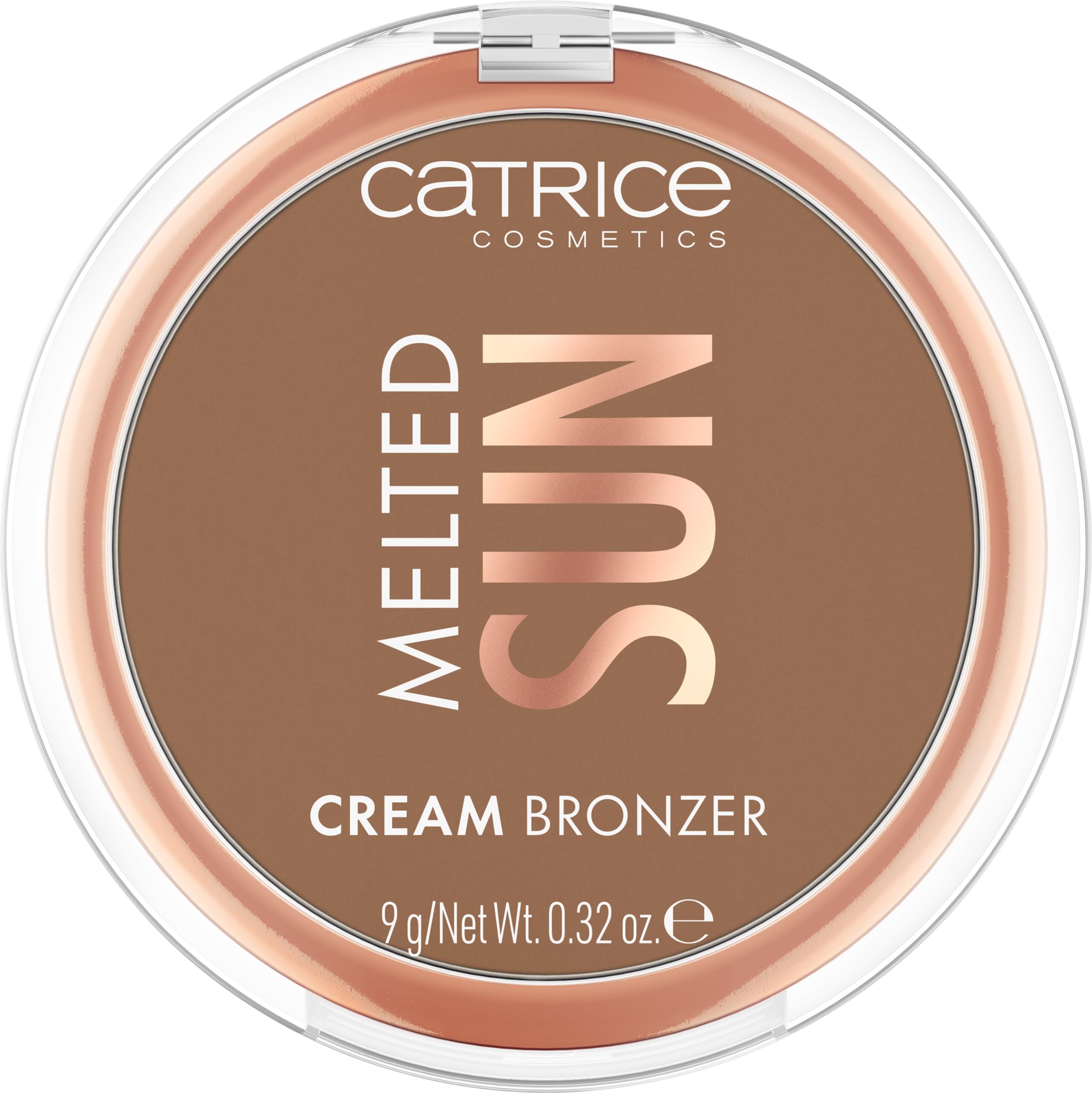 Catrice Melted Sun Cream Bronzer swatch showcases the Pretty Tanned shade for subtle warmth.