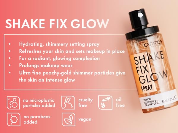 Catrice Shake Fix Glow Spray pineapple cactus blossom visible for refreshing hydration.