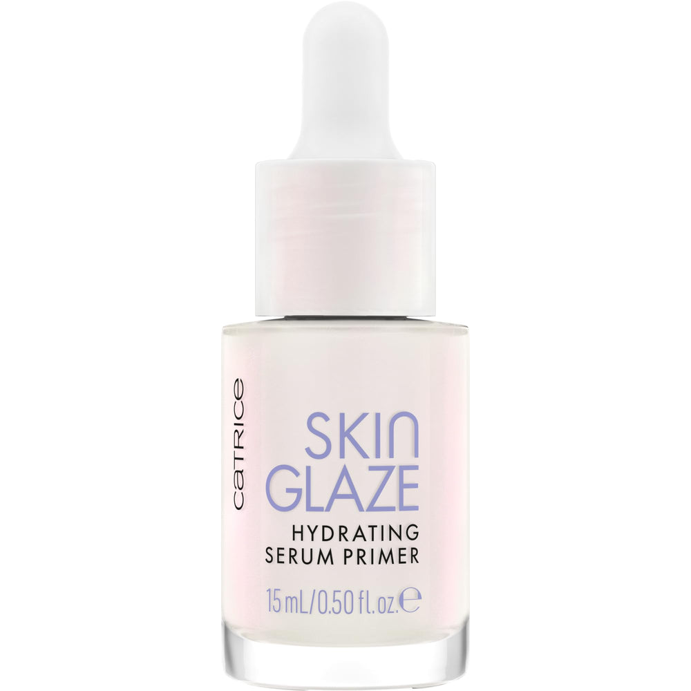 Catrice Skin Glaze Hydrating Serum Primer bottle application for radiant base.