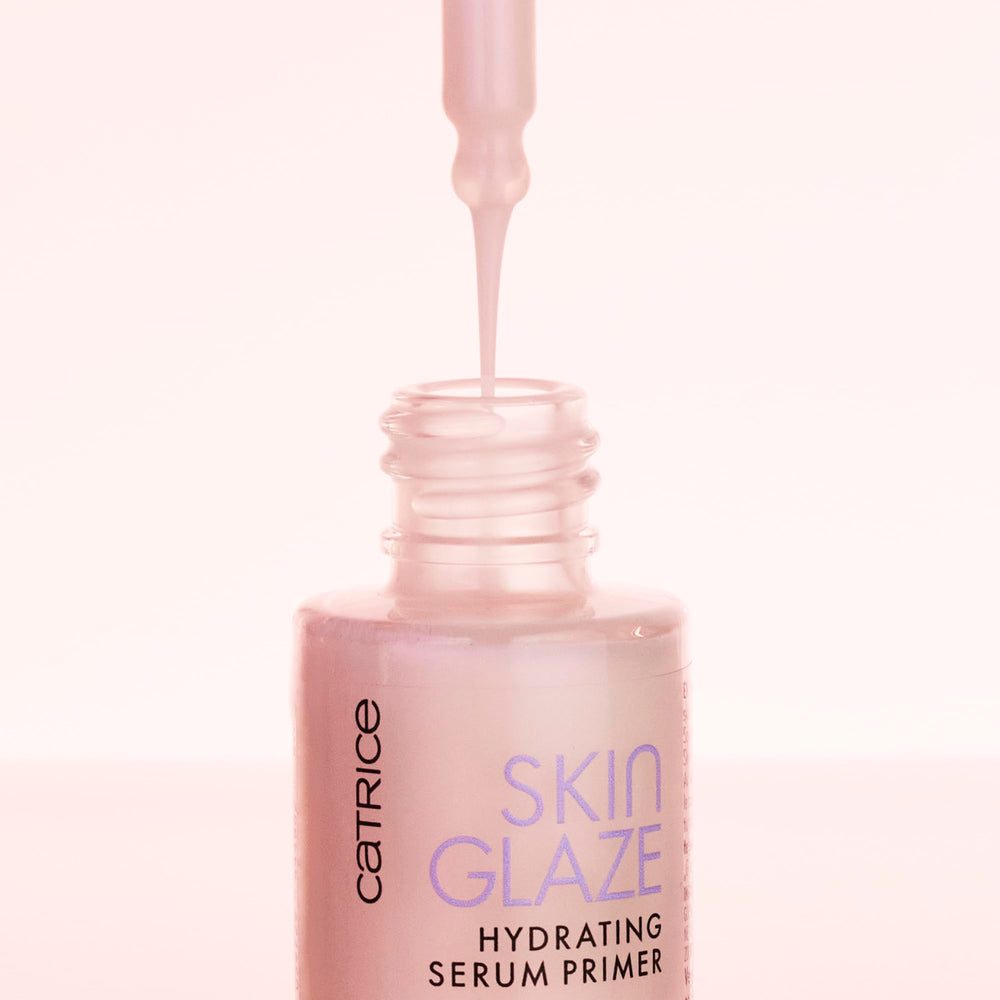 Catrice Skin Glaze Hydrating Serum Primer highlights a pearlescent finish on all skin tones.