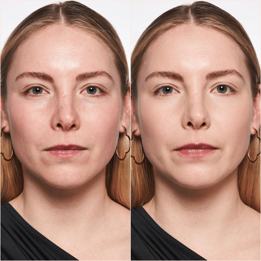 Close-up of creamy texture matching skin tone for natural concealment.
