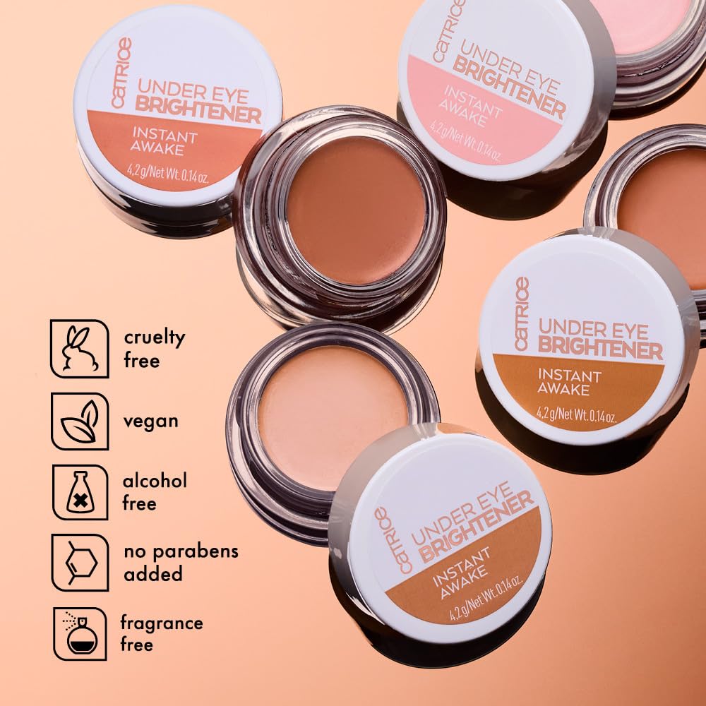 Packaging of Catrice Under Eye Brightener highlighting vegan cruelty-free credentials