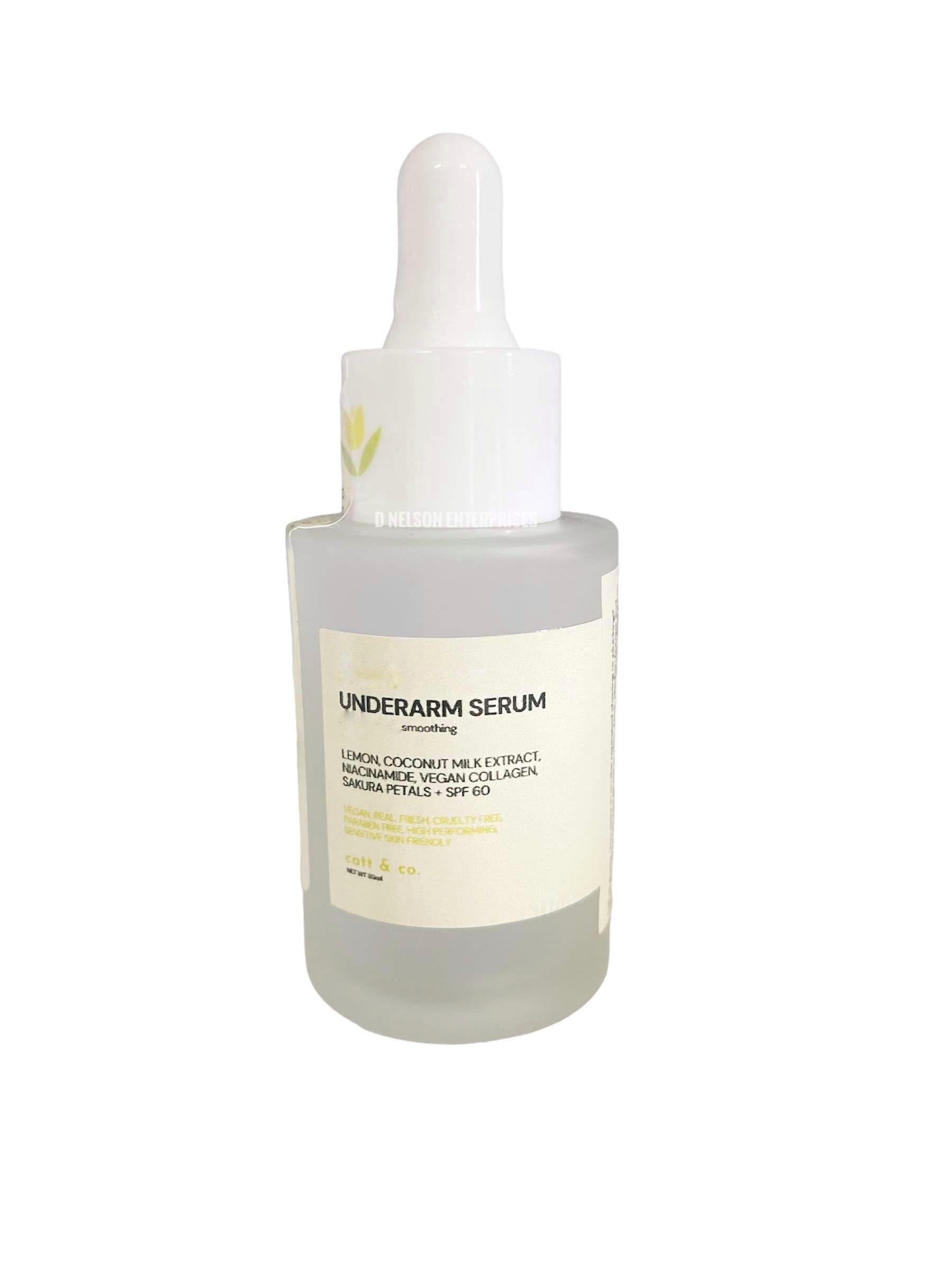 Catt & Co Underarm Serum bottle for refreshing hydration and comfort of underarm skin