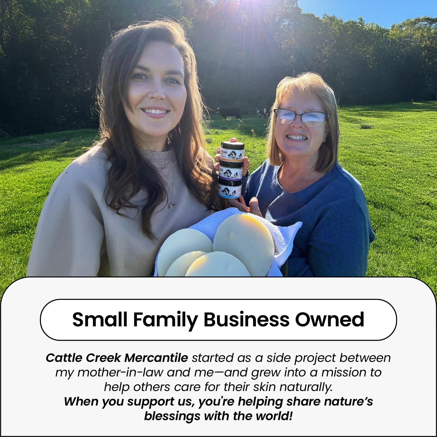 Cattle Creek soothing balm on dry elbow demonstrates everyday use.