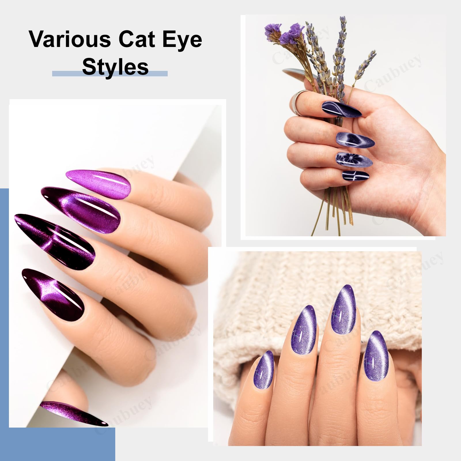 Caubuey portable 6 in 1 nail magnet for on the go nail art