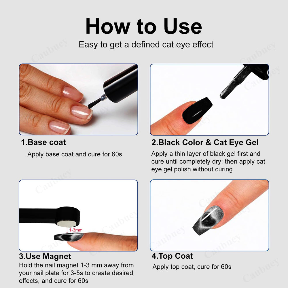 Caubuey round head magnet base for wide cat eye effect