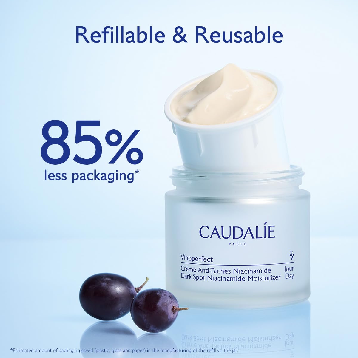 Caudalie Vinoperfect line logo emphasizing bright skin benefits
