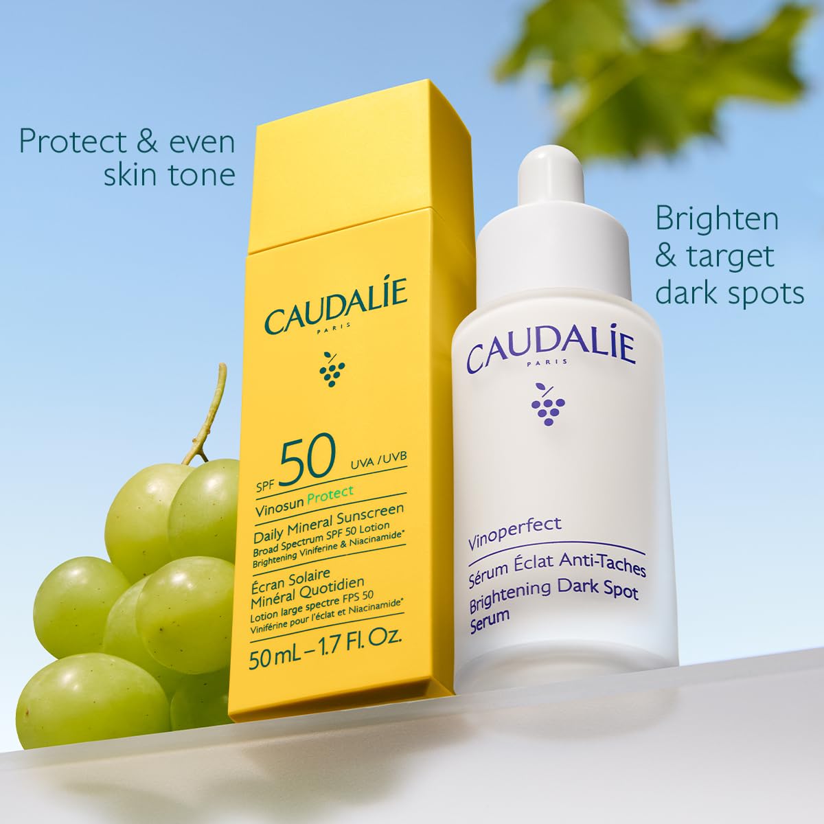 Caudalie Vinosun Protect under makeup base, lightweight layer ready