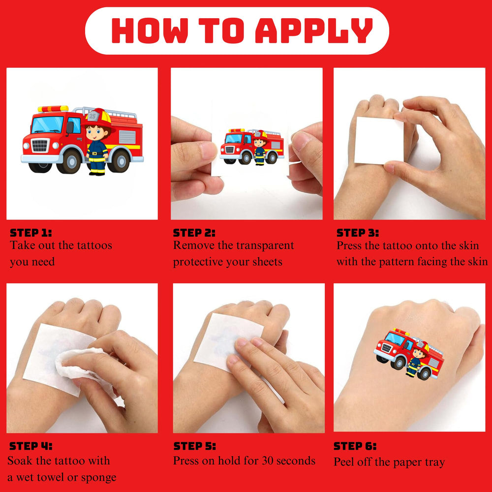 CAVALATAT firefighter fun tattoo pack adds charm to gifts