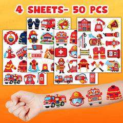 CAVALATAT firetruck party favor tattoo for birthday celebrations