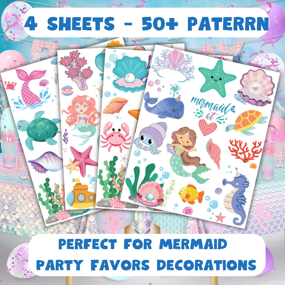 CAVALATAT waterproof kids' mermaid tattoos designed to last days.
