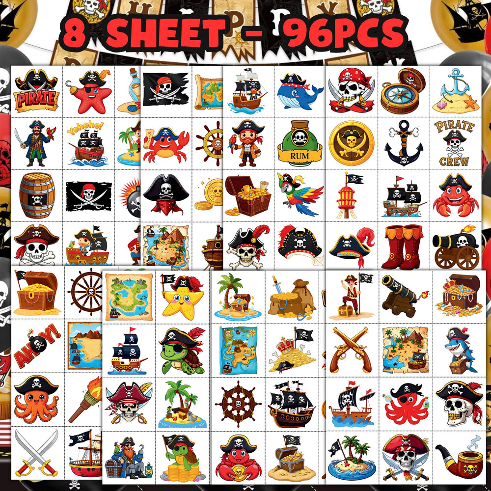 CAVALATAT waterproof and removable pirate tattoos stay vibrant during play