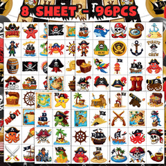 CAVALATAT waterproof and removable pirate tattoos stay vibrant during play