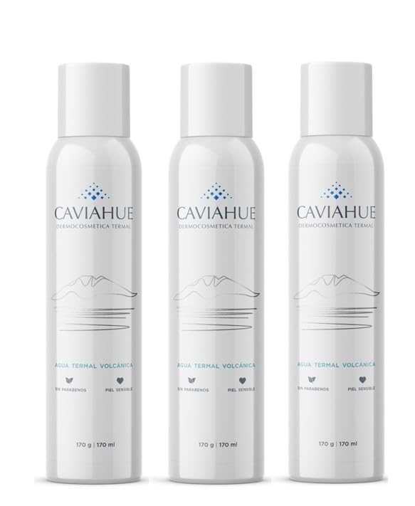 CAVIAHUE thermal water spray bottle delivers calming mineral mist for sensitive skin.