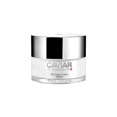 Caviar of Switzerland Regenerate Cream jar for luxurious hydration and elasticity.