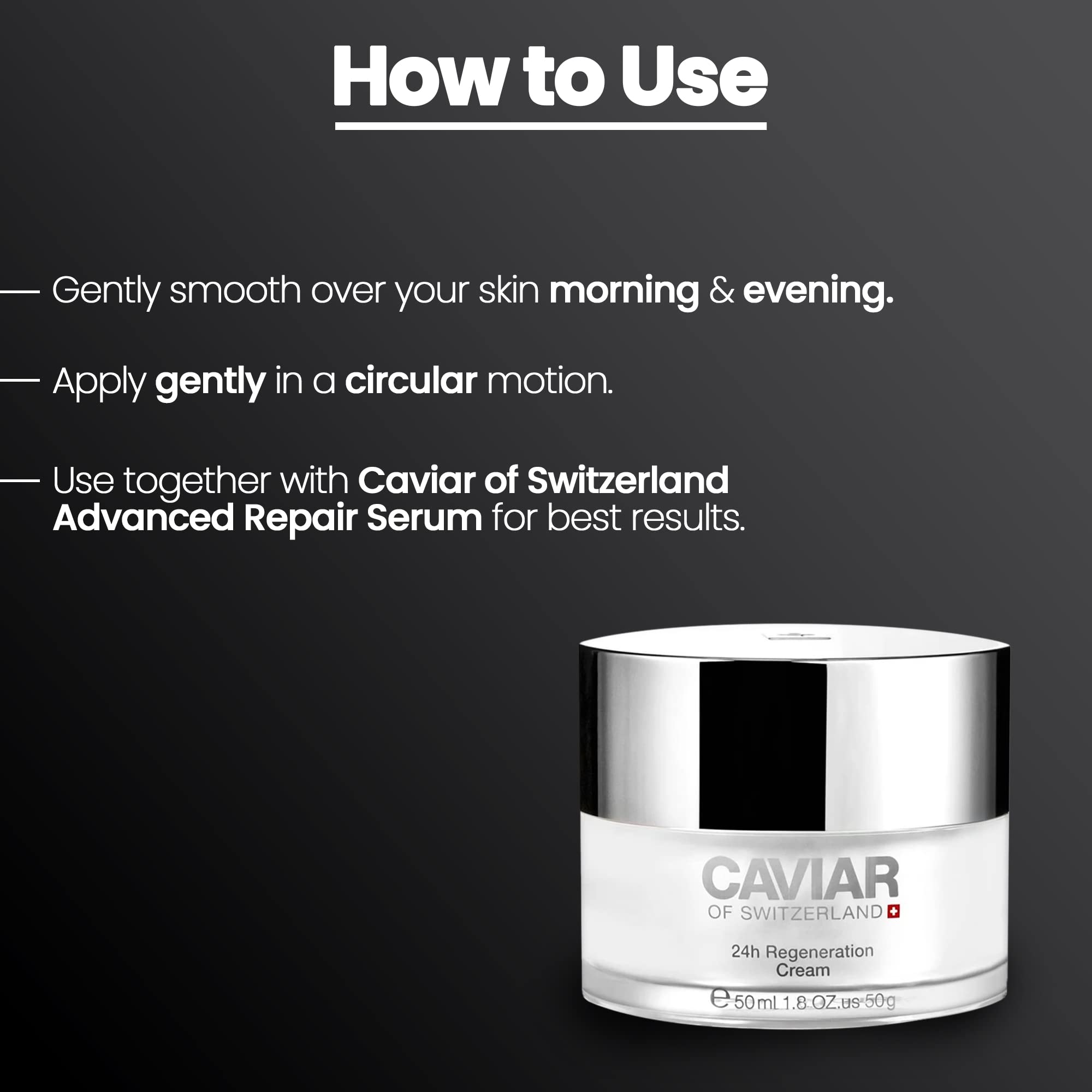 Caviar of Switzerland apply-moisturizer-routine shows smooth daily use.