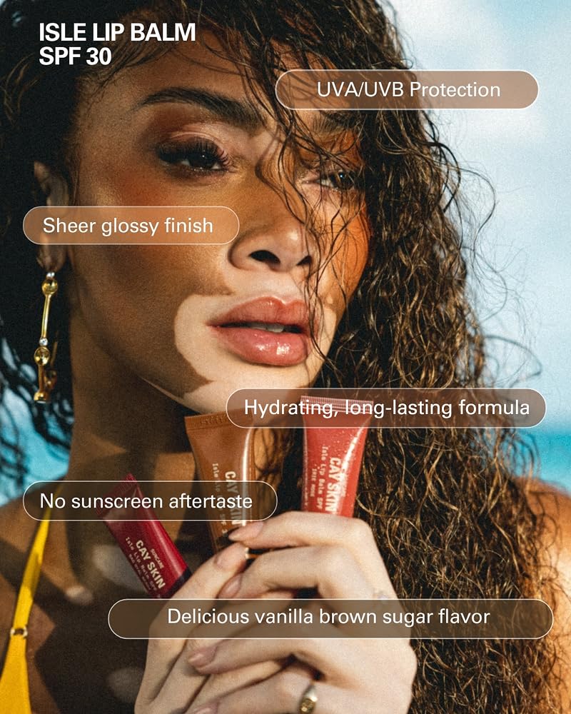 Isle Lip Balm application before sun exposure showcases smooth gloss