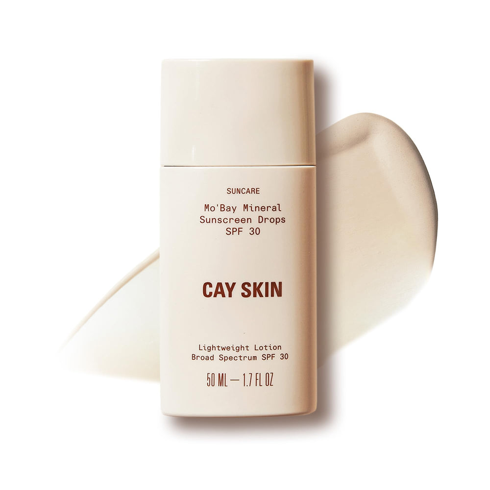 Cay Skin Mo'Bay Sunscreen Drops bottle delivers lightweight mineral protection for daily wear