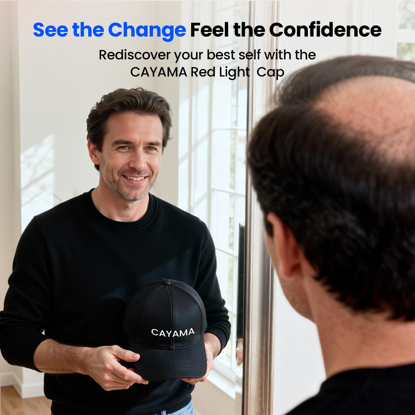 CAYAMA cap targets frontal area, crown and mid-scalp for thinning-area focus