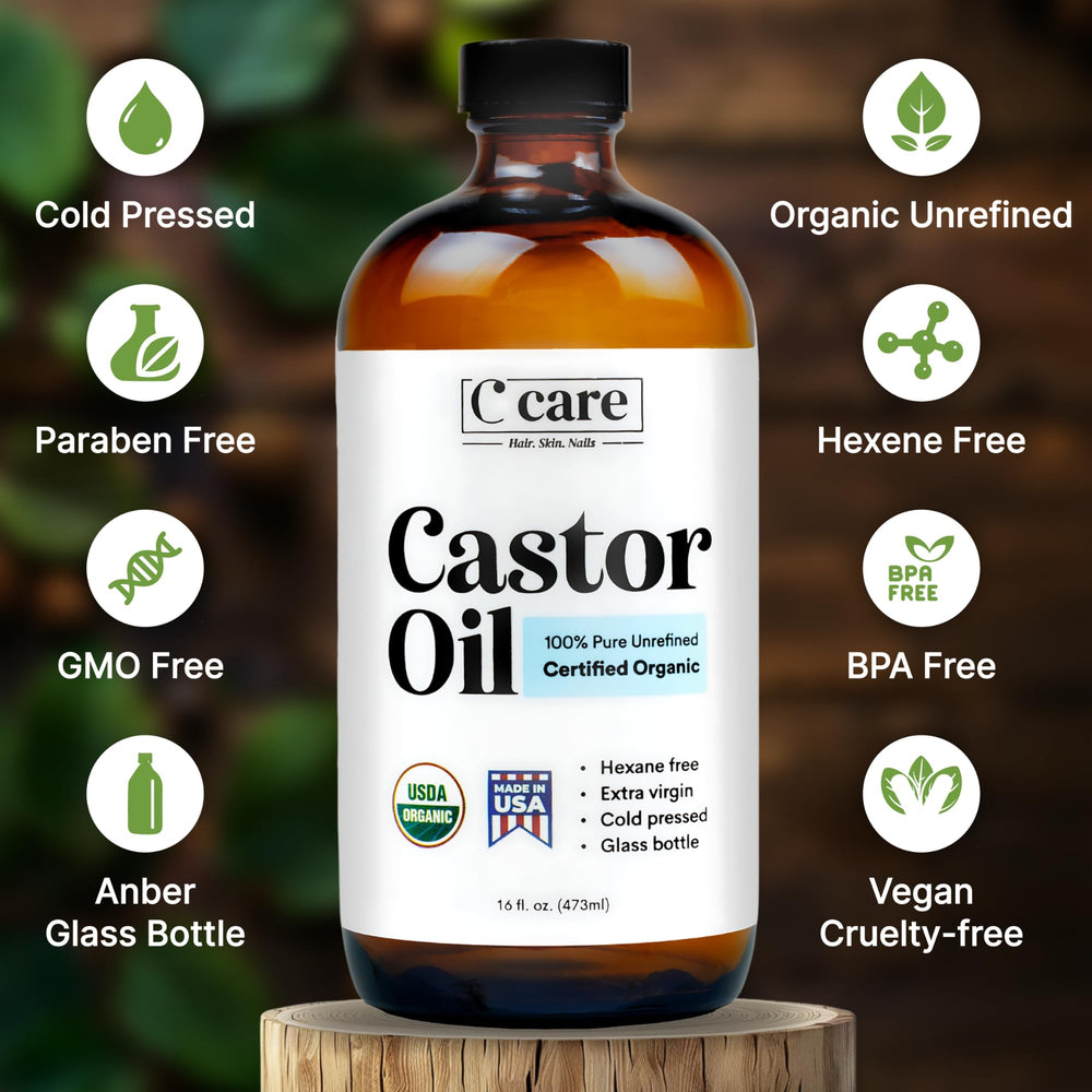 C CARE castor oil DIY beauty uses showcased for home care