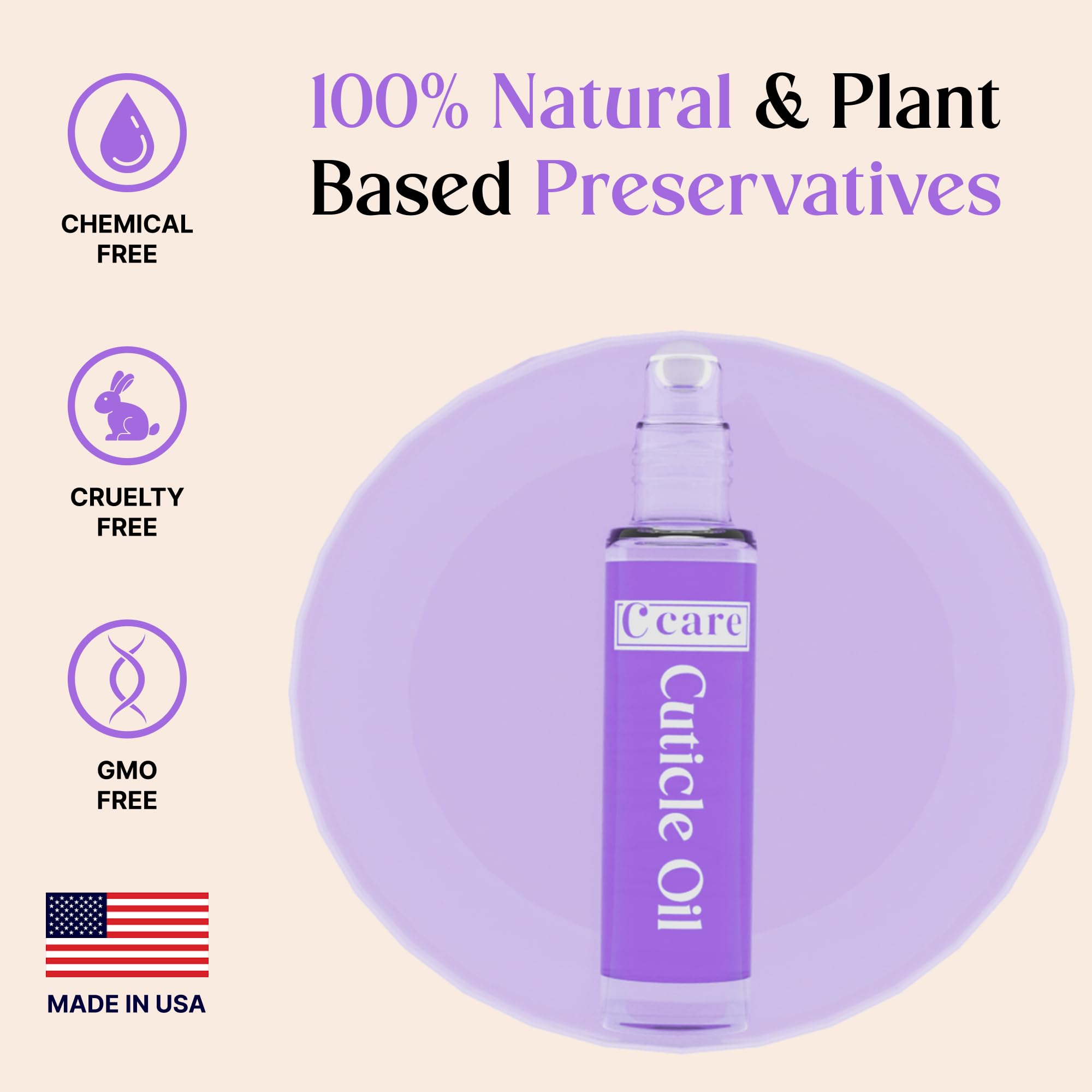 C CARE cuticle oil applicator delivering grease-free hydration for dry cuticles.