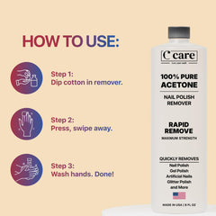 C CARE leaves nails clean and refreshed after removal.