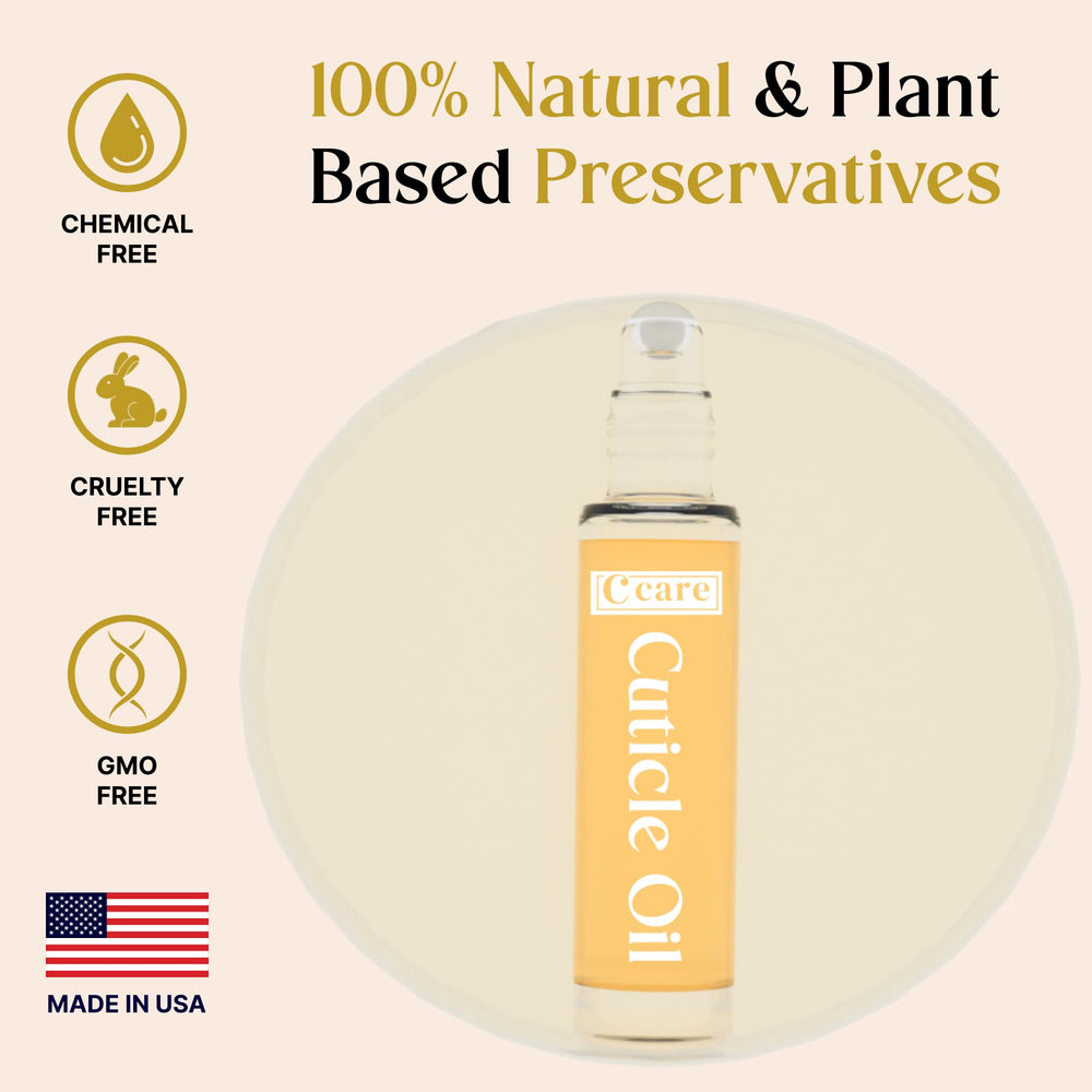 C CARE oil applied to cuticle for quick hydration