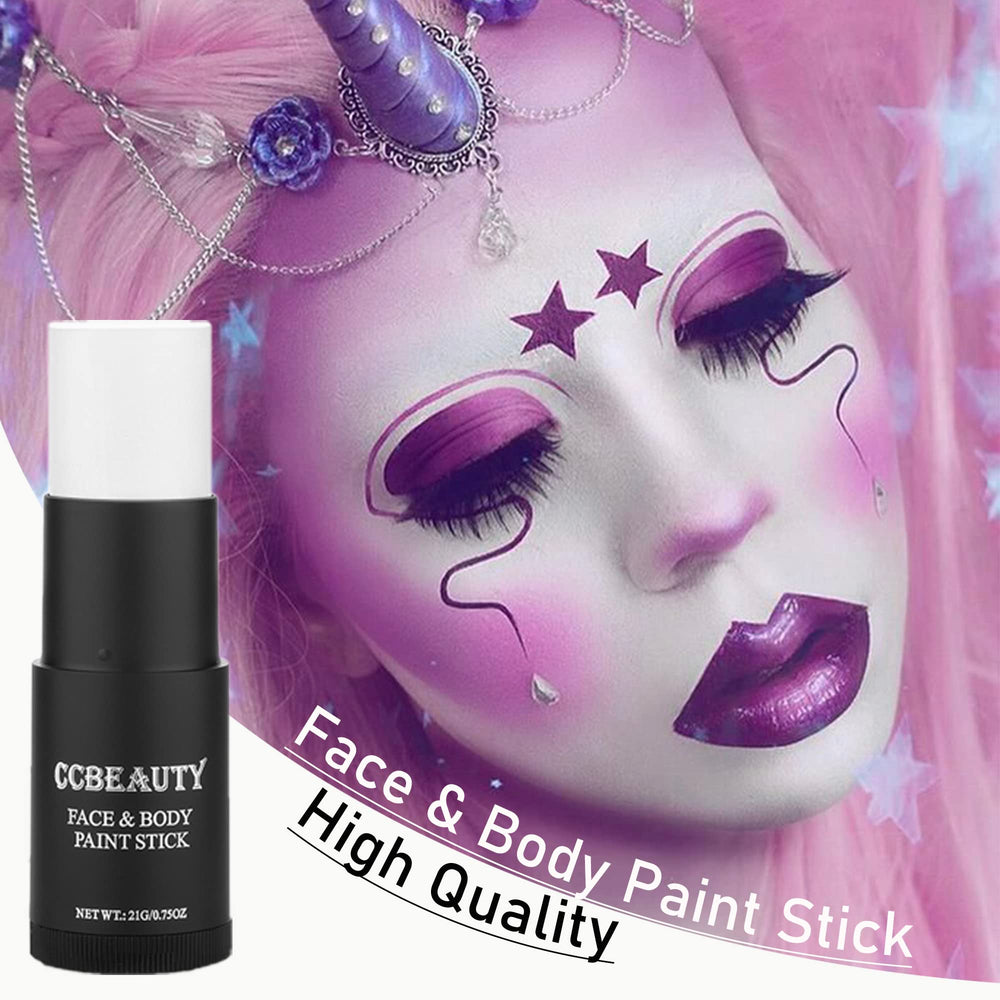 CCbeauty clown white face paint stick waterproof finish withstands sweat