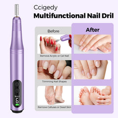 Ccigedy nail drill 6-in-1 set with multiple bits for versatile at-home care.