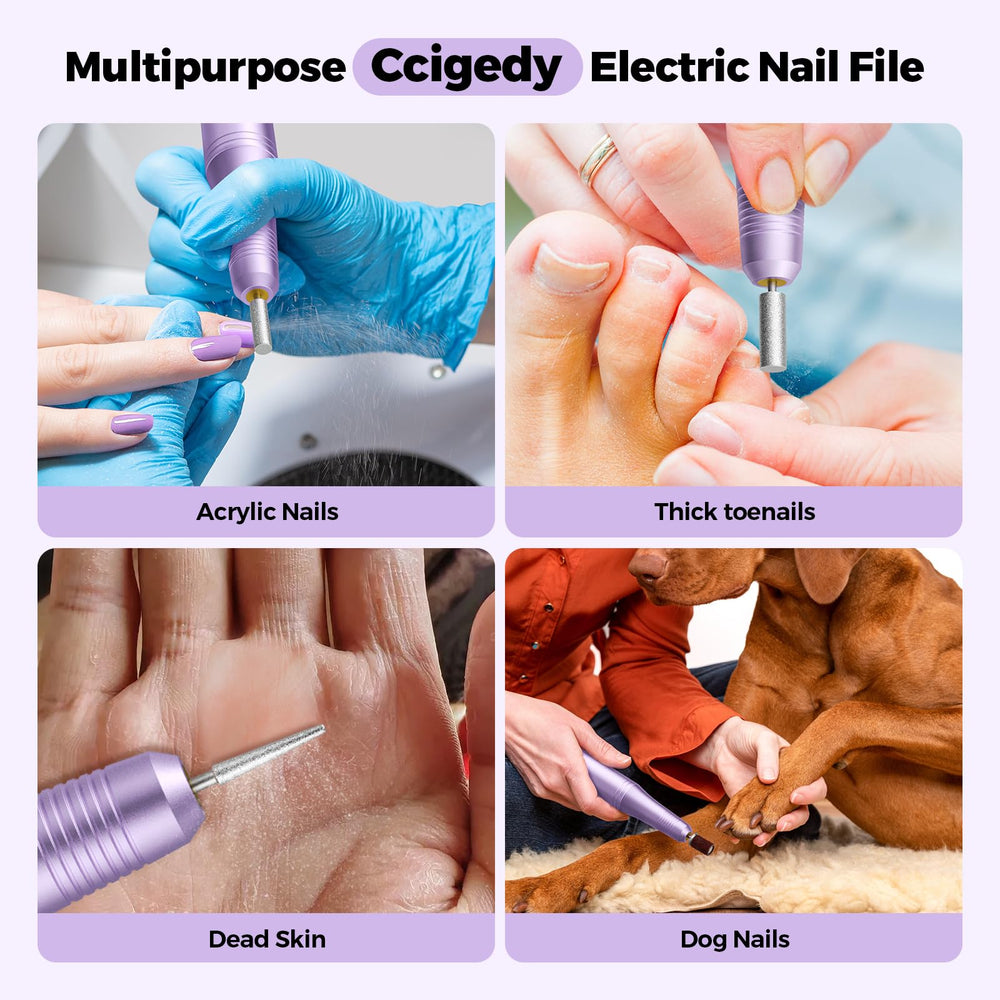 Ccigedy diamond bit for precise cuticle work and detail shaping.